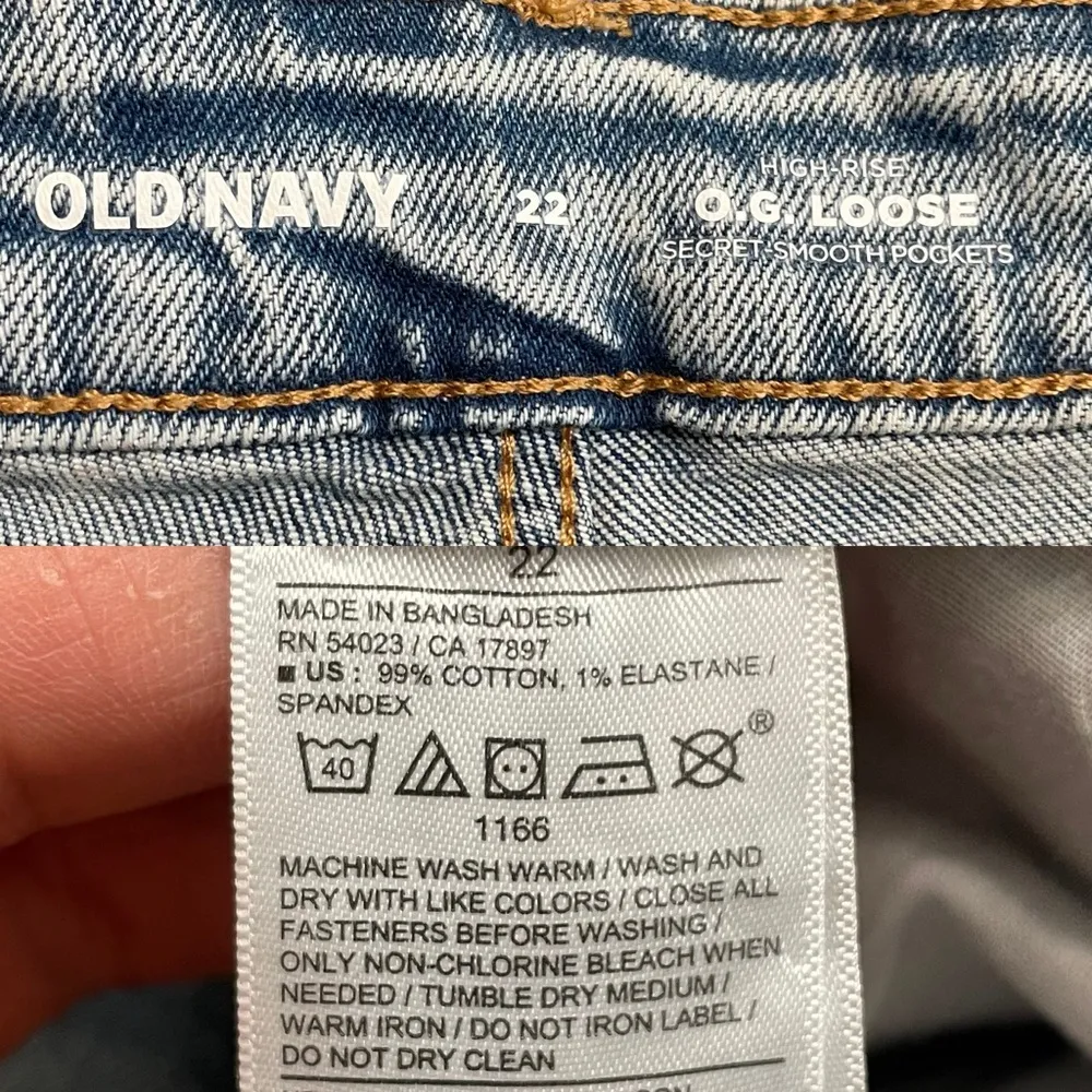 Old Navy Womens Jeans Denim Light Blue Wash High Waist OG Loose Plus Size 22 - Image 9