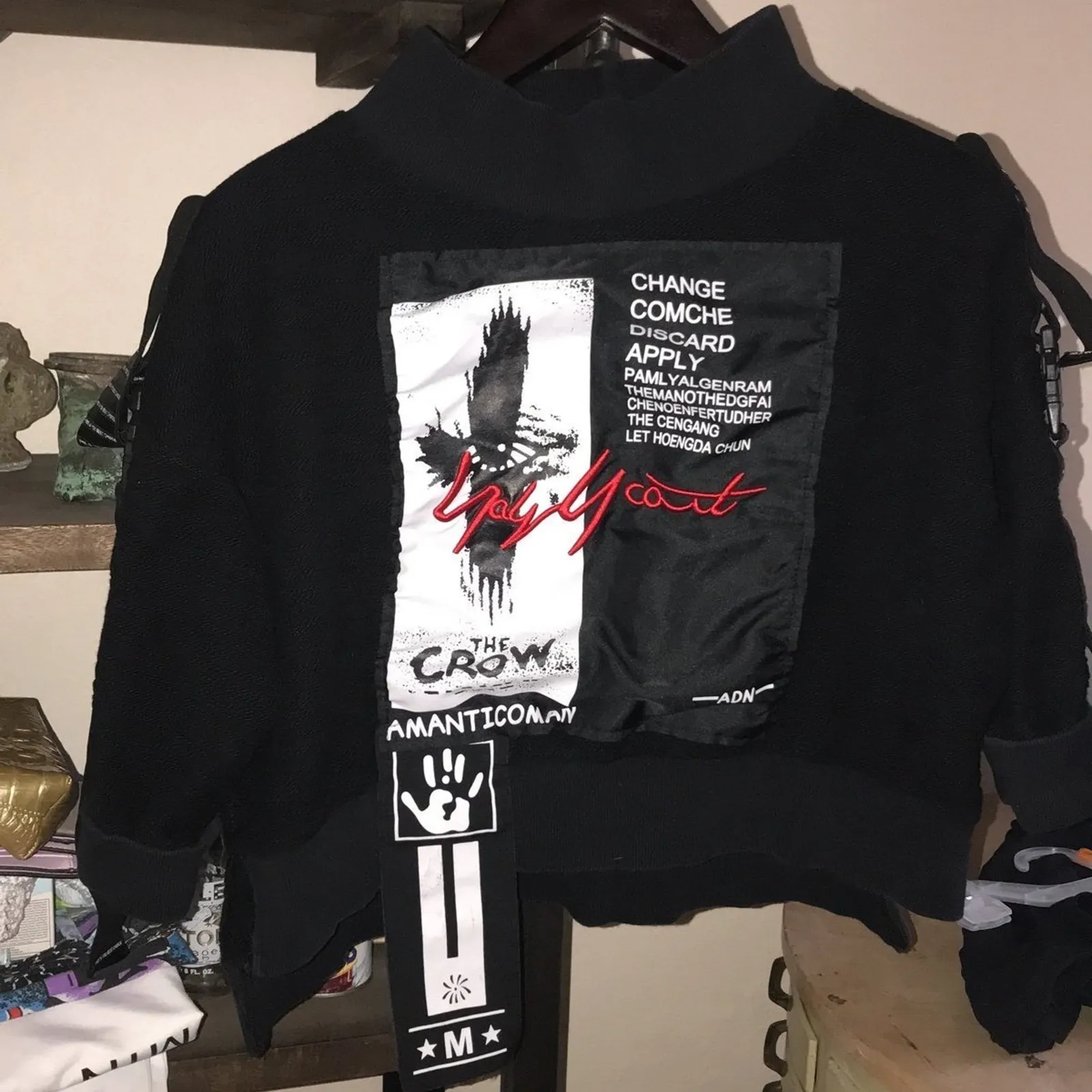 MZJLfashion Grunge Gothic Goth black long sleeve Y2K Rock Emo shirt Size L - Image 2