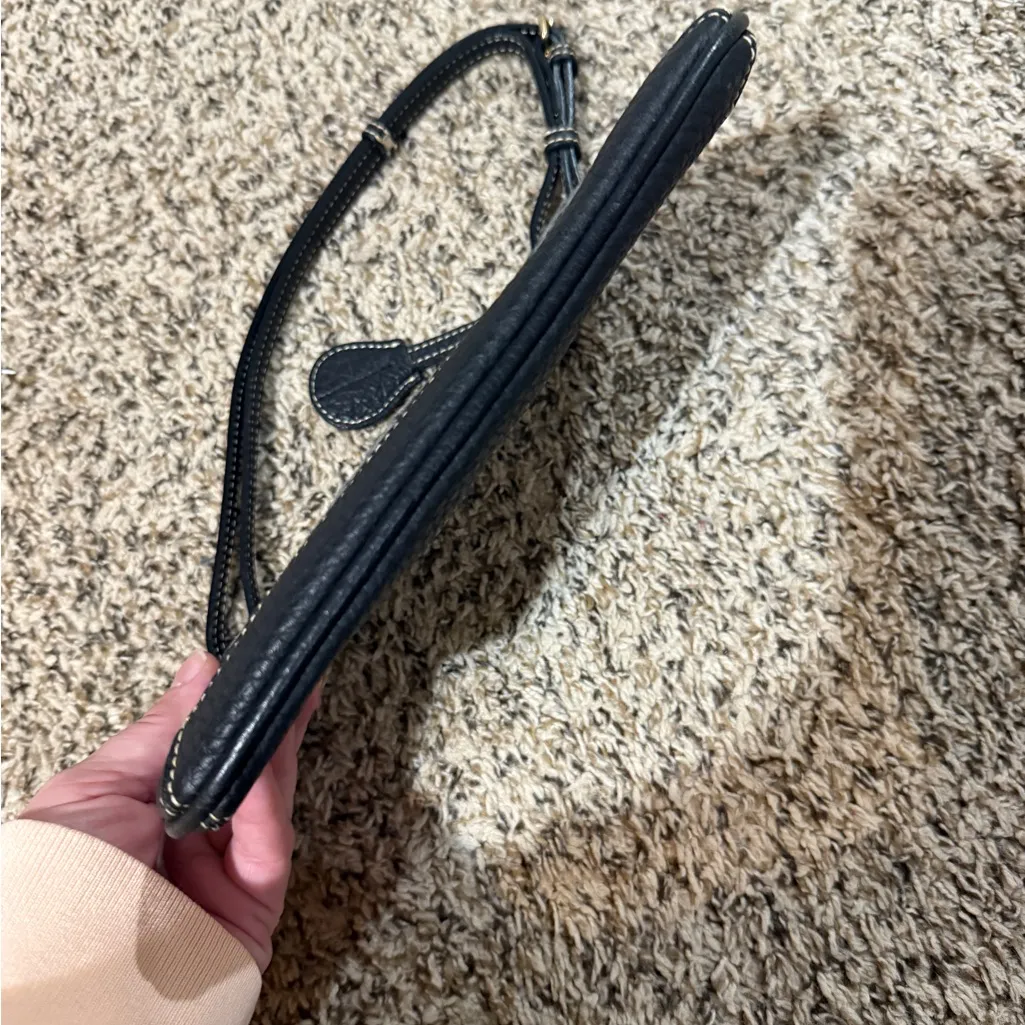 DOONEY & BOURKE Logo Hand‎ Bag Black Jacquard Leather Shoulder Purse - Image 3