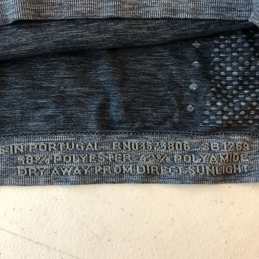 Sweaty Betty Long Sleeve Top Thumbholes Crew Neck Seamless Running Blue L - Image 4