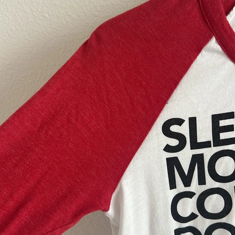 Chaser Sleepy Morning Coffee Dog Walk Graphic Baseball Tee T-Shirt Small - Image 5