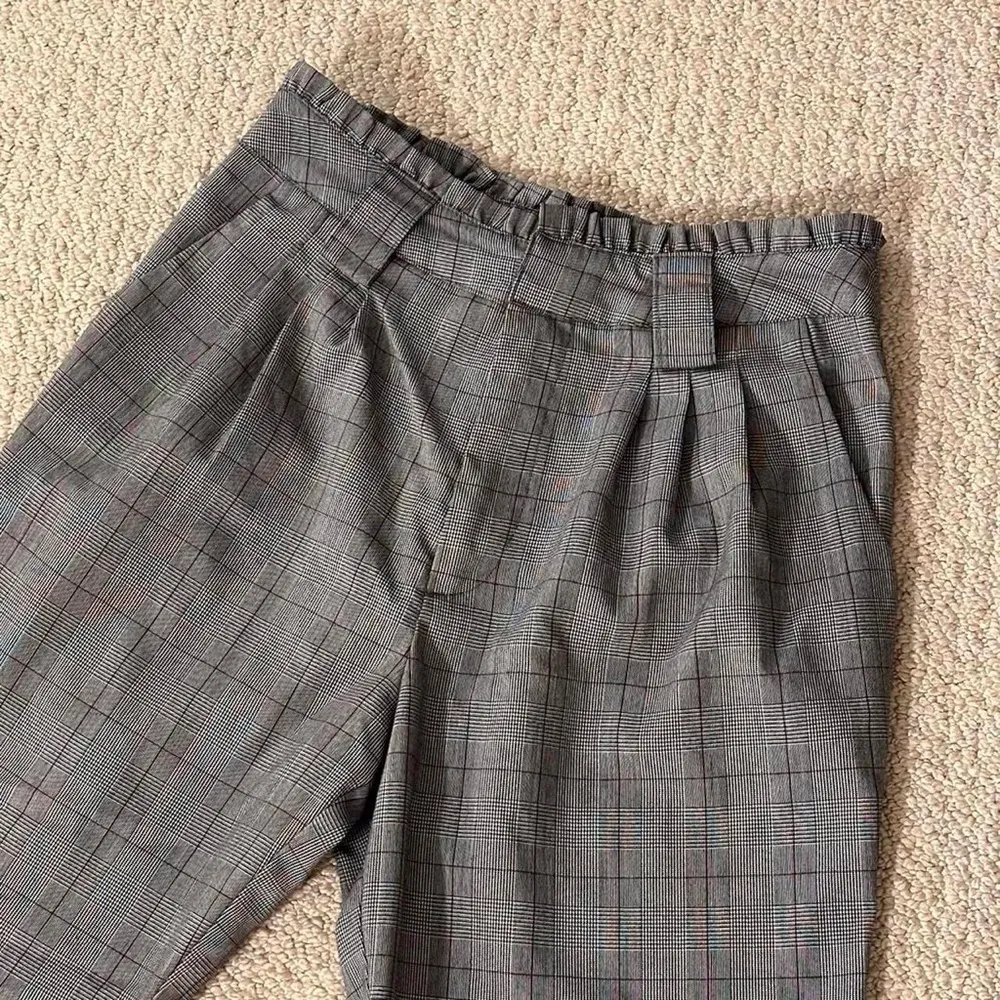 Gray Dress Pants with Printed Checkered Print - Image 2