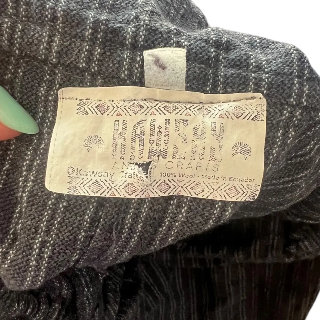 Dark Blue & White Stripe 100% Wool Overalls Size M - Image 3