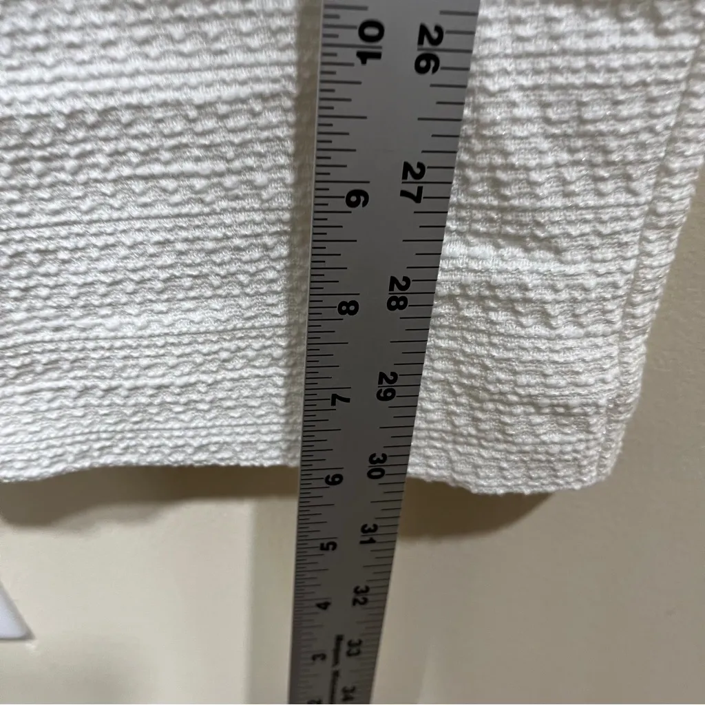 NWT Anthropologie Maeve Textured White Stratus side-stripe pant size 4 - Image 4