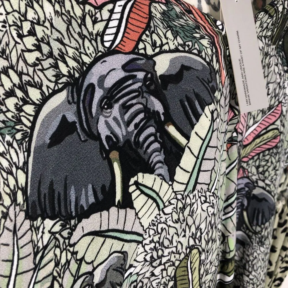 NEW Anthropologie Blank London Size M Sibley Wildlife Animal Print Top Elephant - Image 5