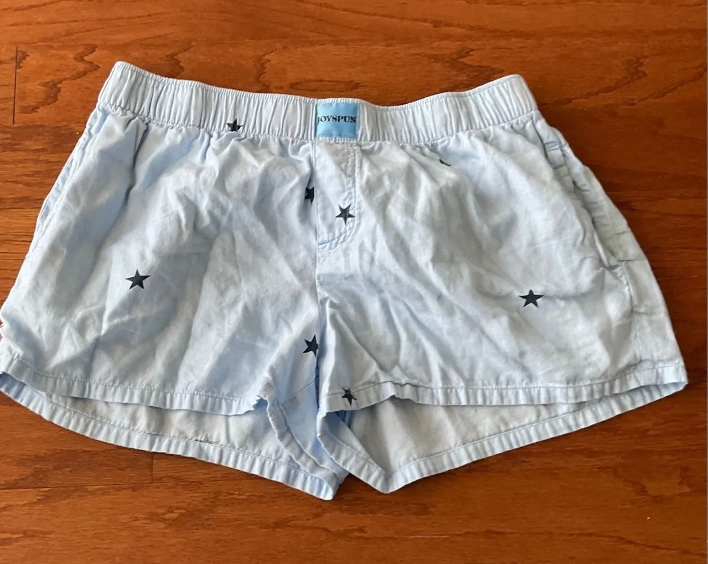 JOYSPUN Women's Light Blue Star Print Pajama Sleep Shorts Size S Blue - Image 1