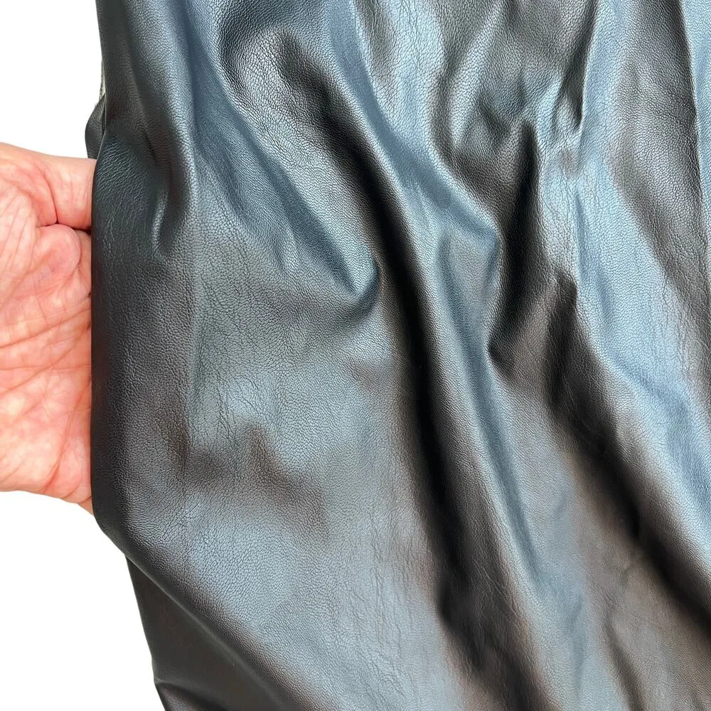 Who What Wear Vegan Leather Black Mock Neck Long Sleeve A-Line Dress NWT Size M - Image 8