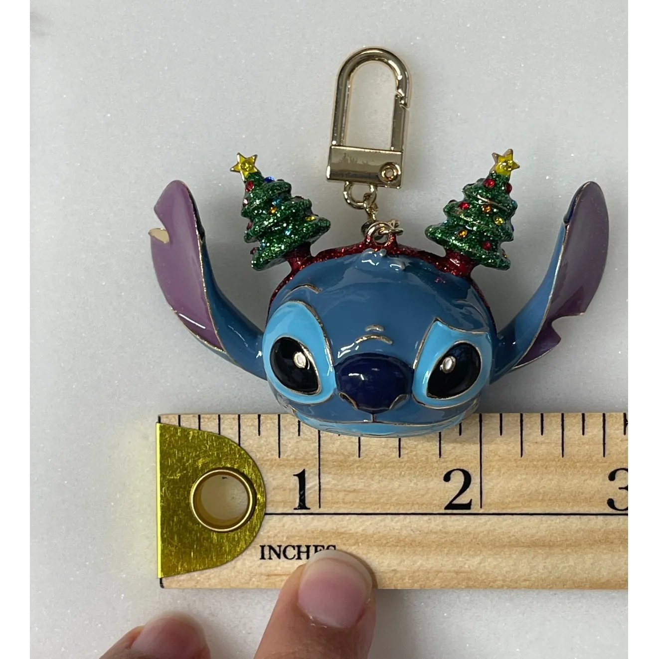 Disney Stitch BaubleBar Bag Charm Keychain Rhinestone Christmas Tree Holiday NEW - Image 5