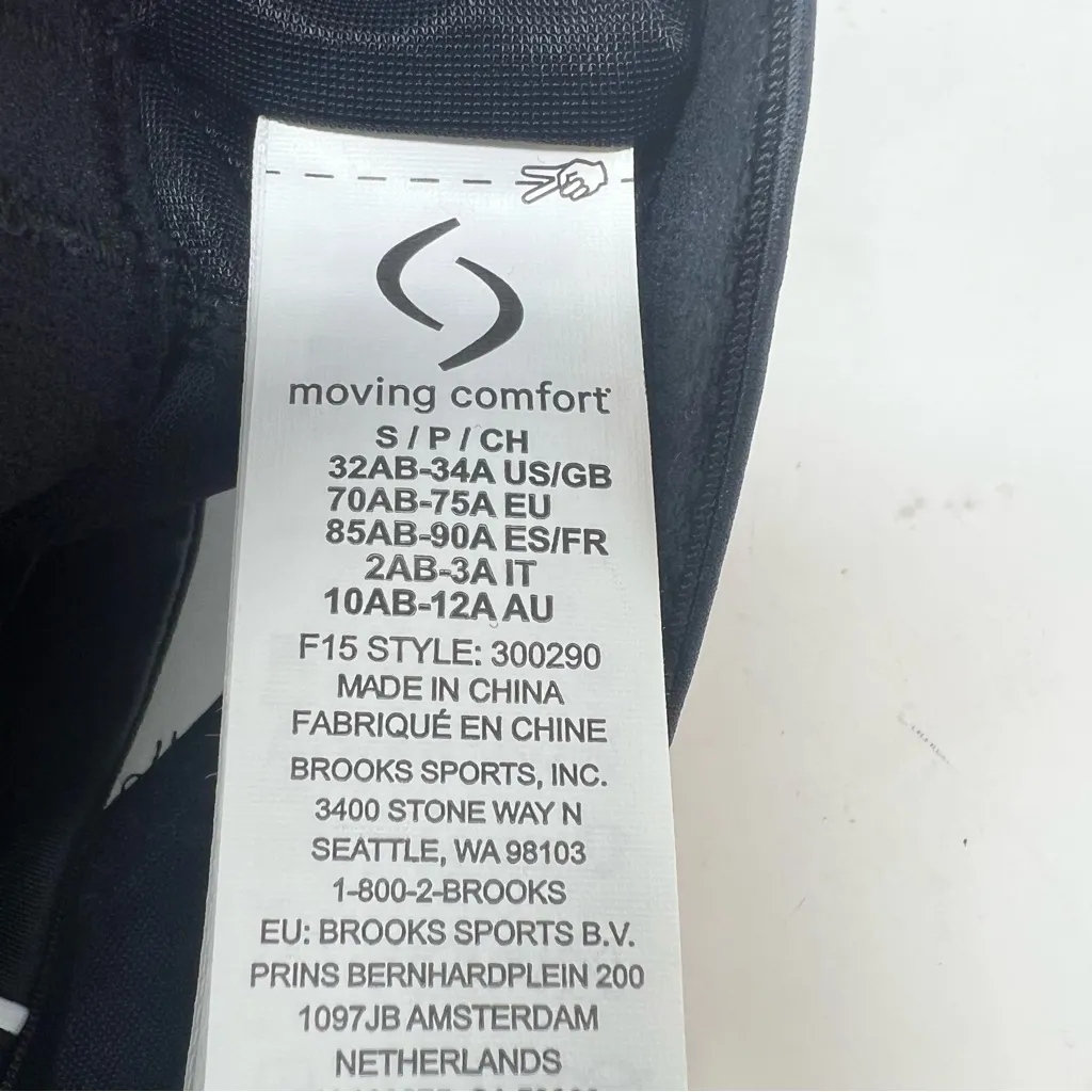 Moving Comfort Vixen sports bra in black size S Small A/B Cup NWT - Image 7