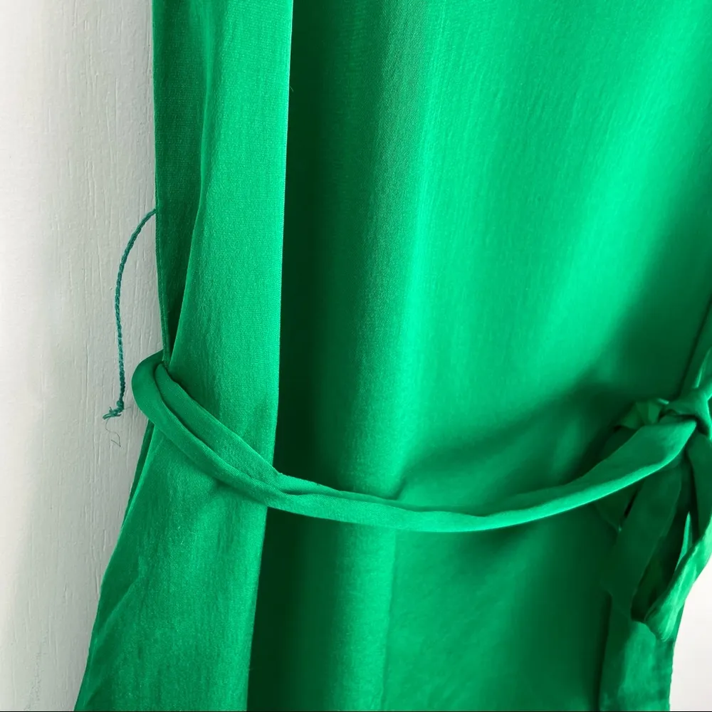 Alice + Olivia Green Silk Mini Dress Tie Waist Sleeveless - Image 8