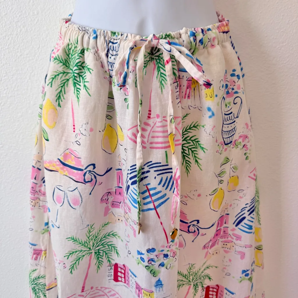 Calypso Tropical Beach Vacation Resort Wear Elastic Waist Pockets Maxi Skirt - Image 10