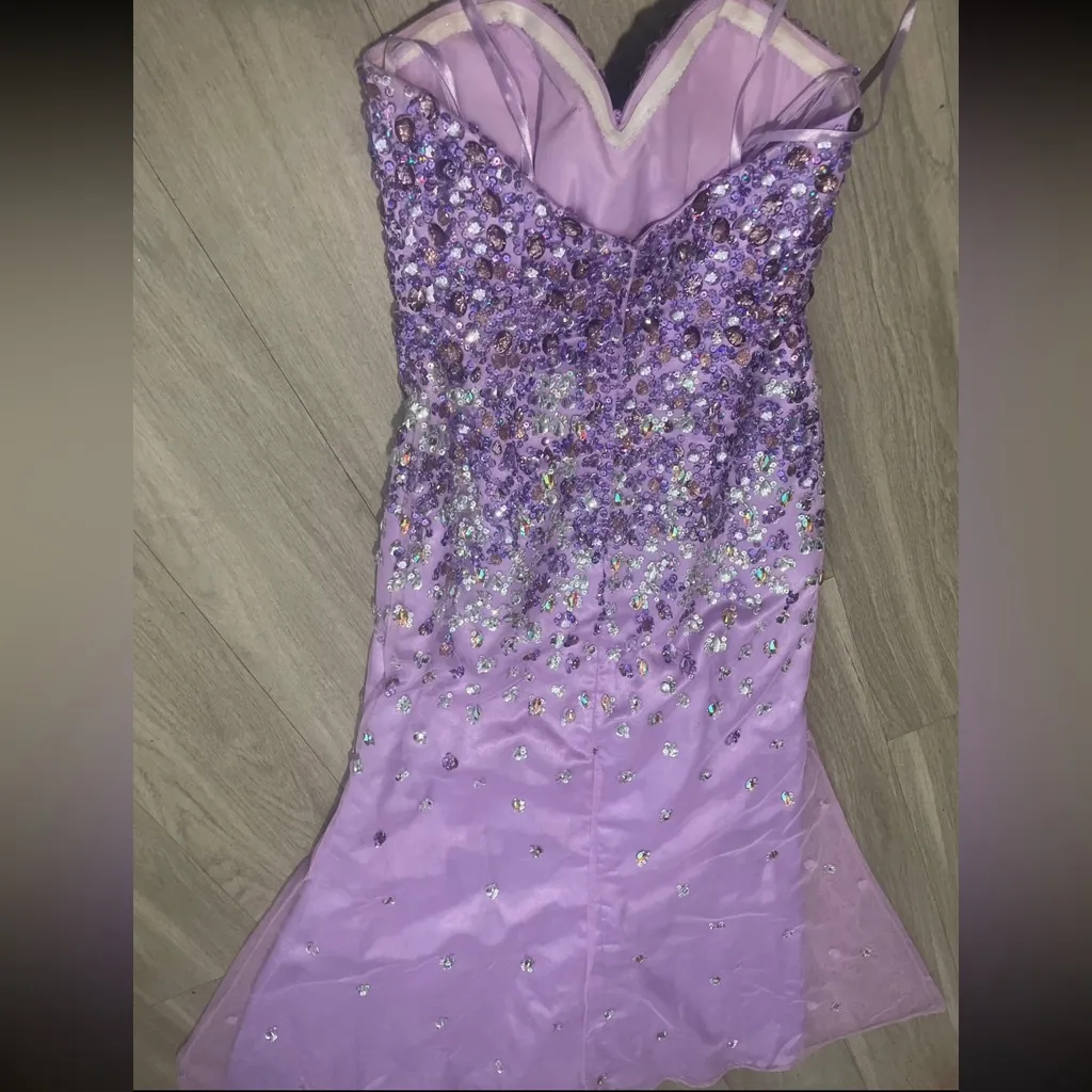 Mori Lee Lilac Sequin Dress - Image 5