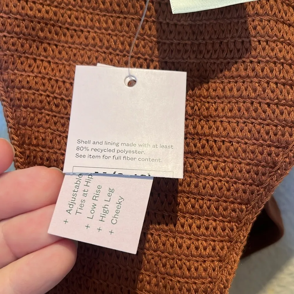 New Wild Fable Women’s Brown Crochet front bikini bottoms String ties Medium NWT - Image 11