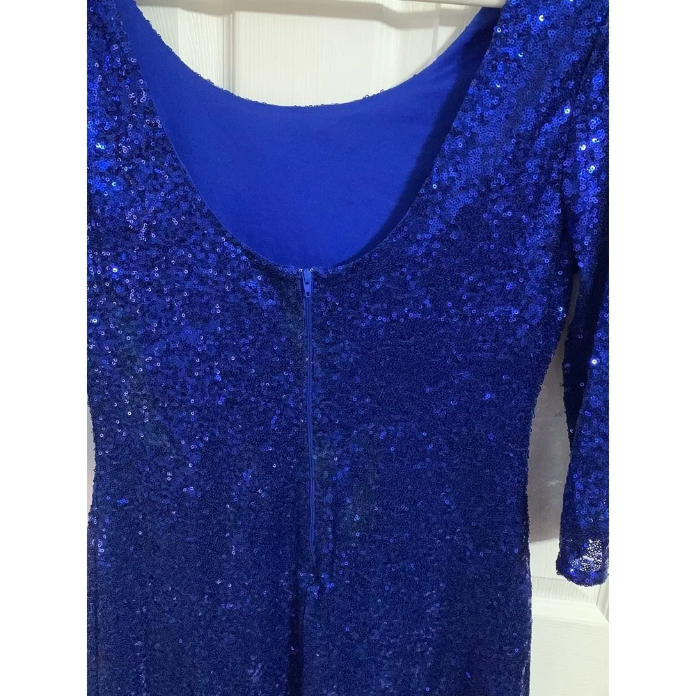My Michelle Blue Sequin Dress  Size 13 - Image 3