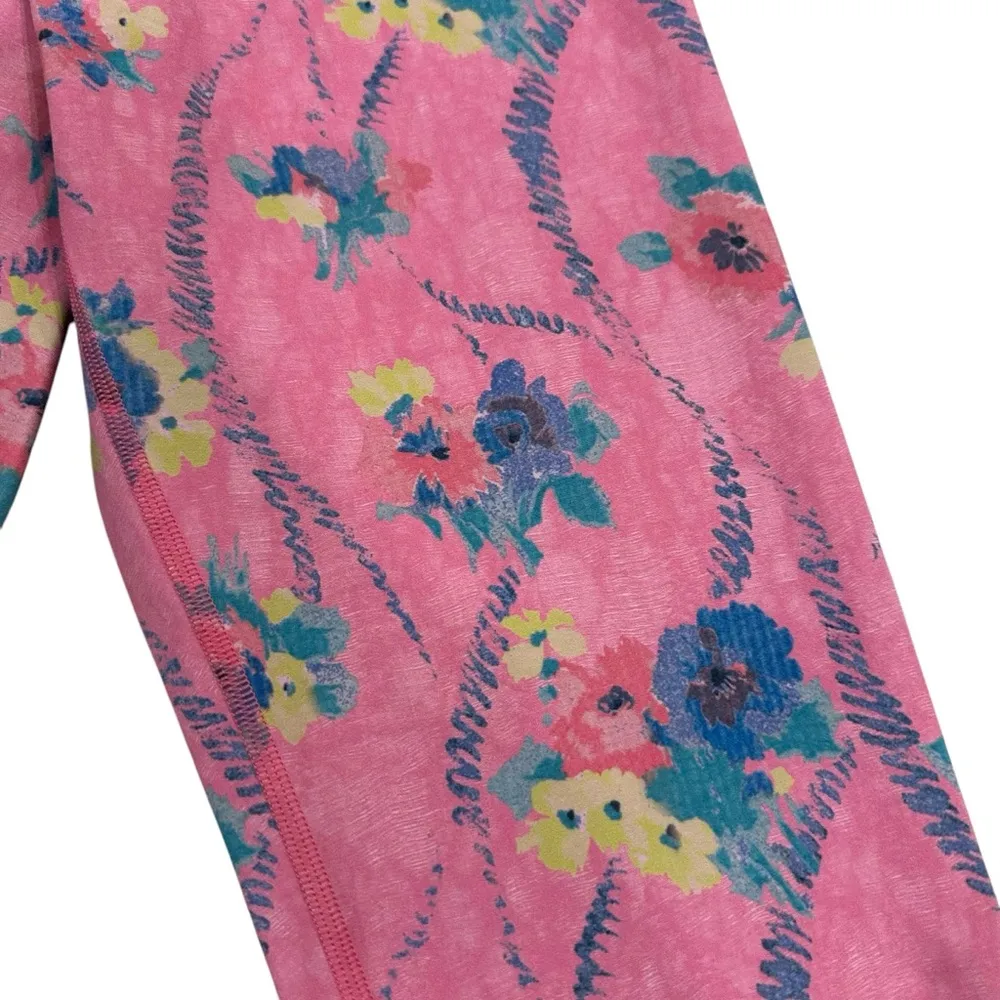 LoveShackFancy X Beach Riot Pink Floral Leggings M - Image 6