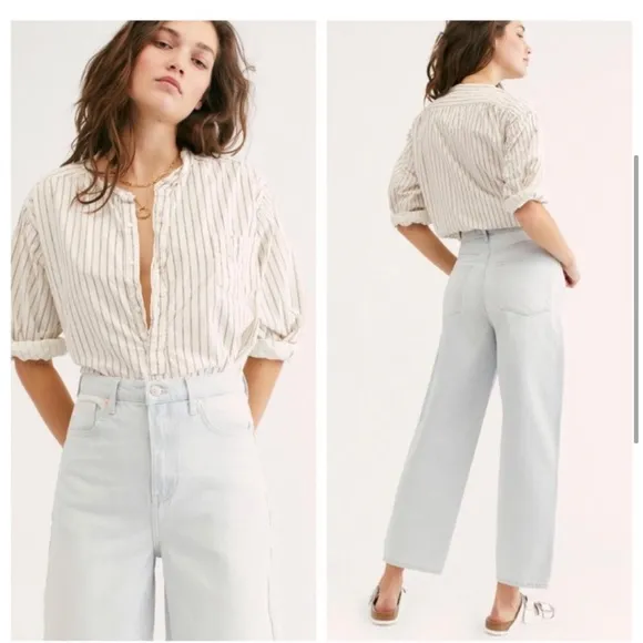 Free People Light Wash Frank Dad Jeans - Image 2