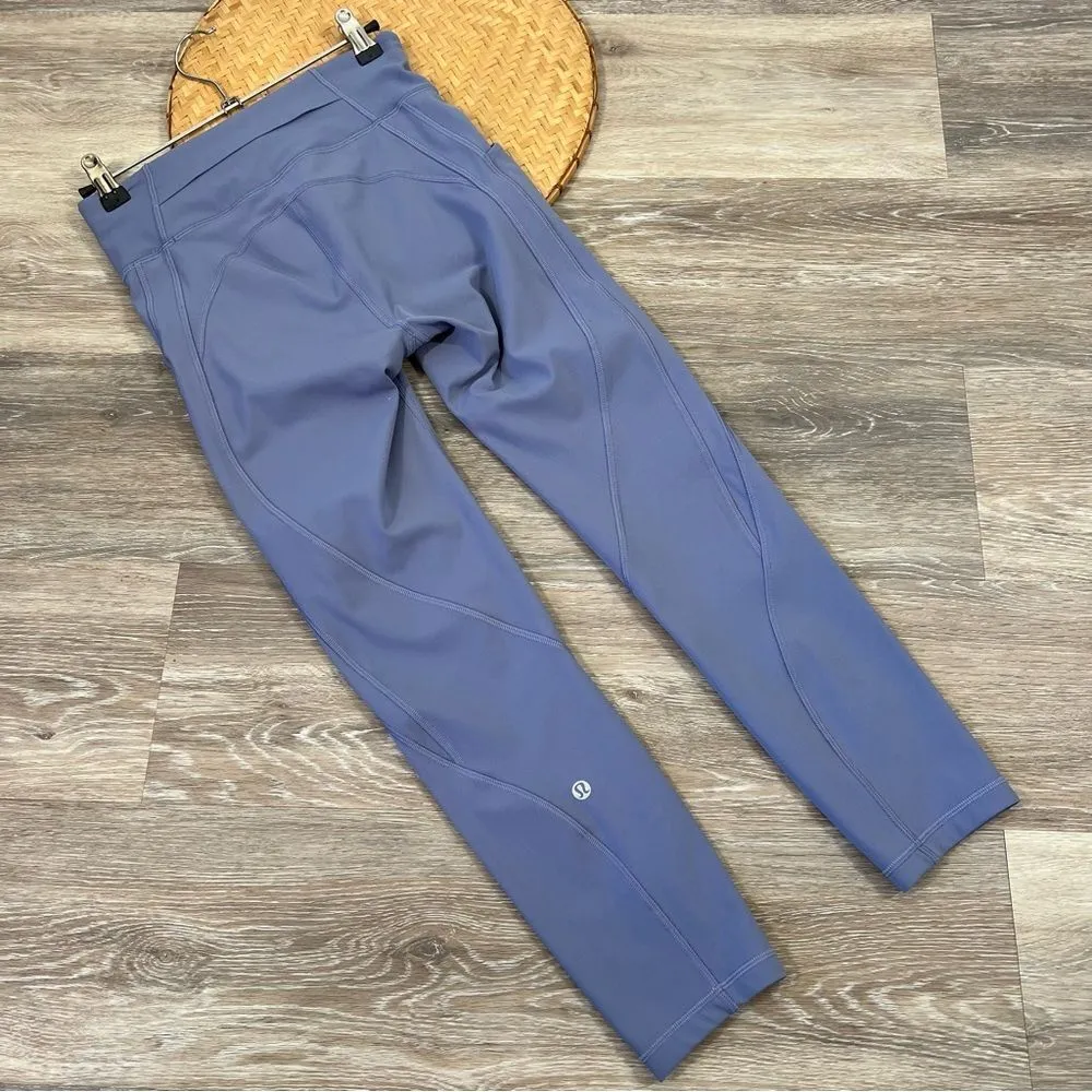 Lululemon time to sweat crop leggings‎ Peri purple women’s size 4 - Image 7