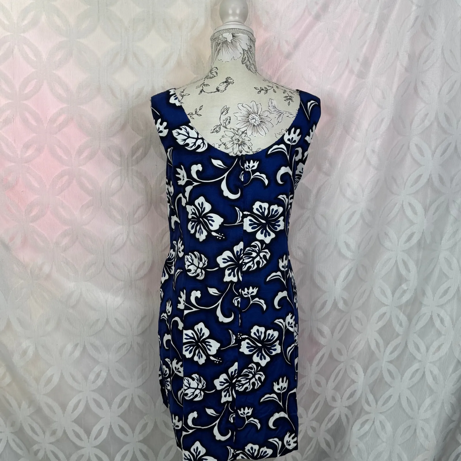 Passion Hawaii Original Classic Hibiscus‎ Mock Wrap Hawaiian Sarong Dress Size L Blue Size L - Image 2