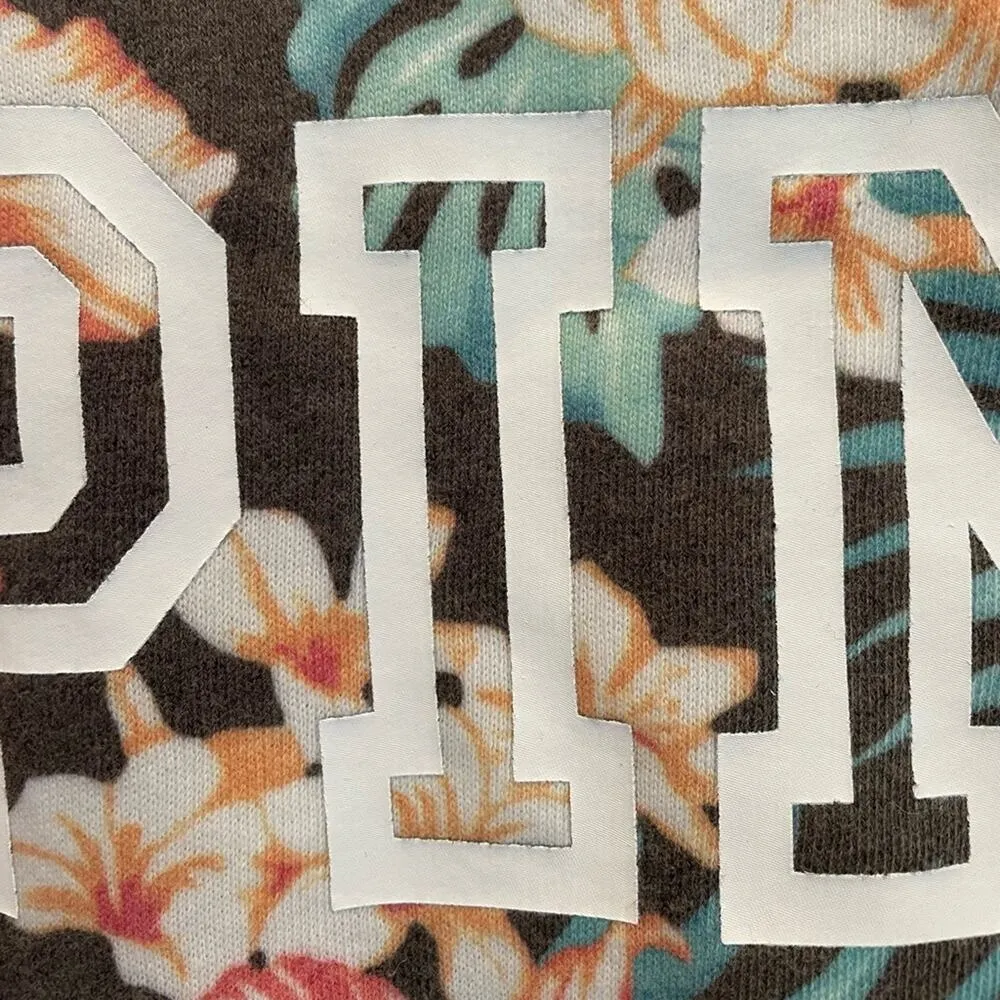 Victoria's Secret PINK Hawaiian Floral Print White Sweatshirt size Small NWT - Image 3