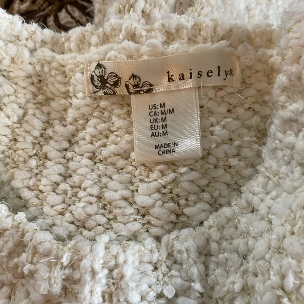 Kaisely Kaisley cream knit sweater size medium EUC - Image 7