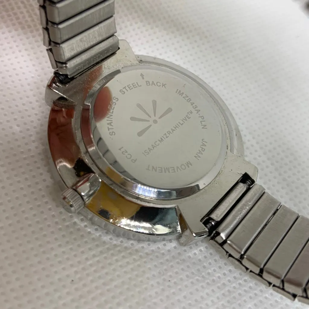 Isaac Mizrahi women silver tone watch 38mm mop dial quartz size 6.5” running - Image 6