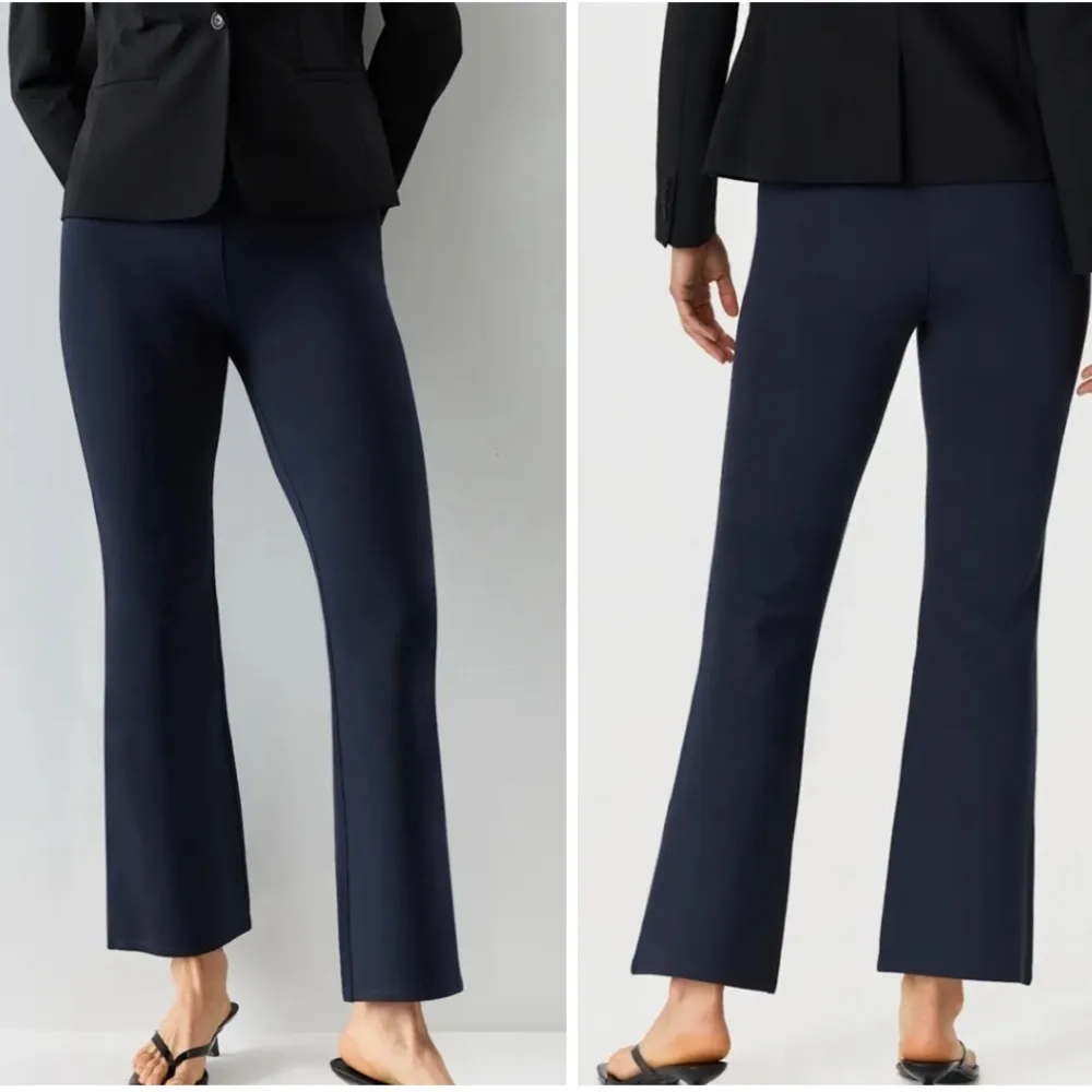 Quince Womens Ultra-Stretch Ponte Bootcut Pants Navy Blue Medium Crop Ankle - Image 2