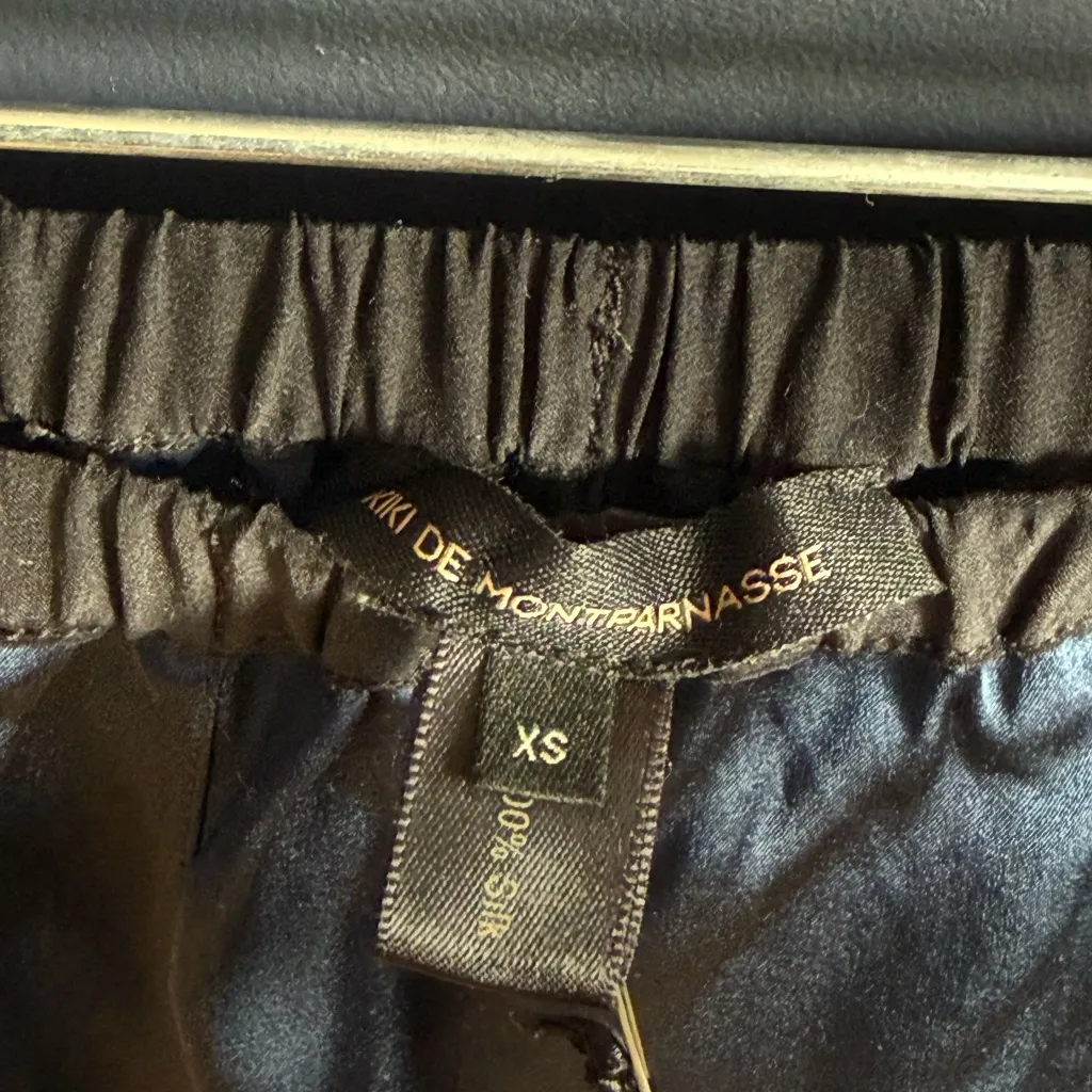 NWT Kiki de Montparnasse Amour Lounge Tap Shorts, Size XS, Navy Blue, 100% Silk Blue - Image 3