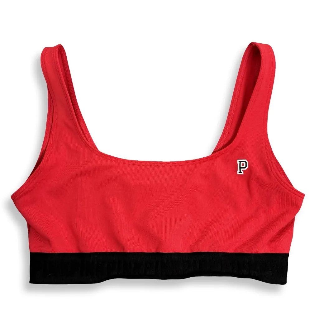 PINK Victoria's Secret Ultimate Sports‎ Bra Womens Large Workout Red Black Lined - Image 10