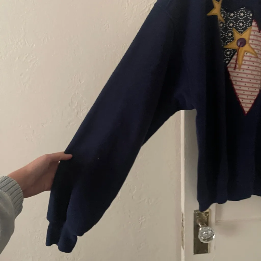 Vintage Americana 90s Appliqué Sweatshirt #90sfashion #vintage #patriotic sizeXL - Image 4