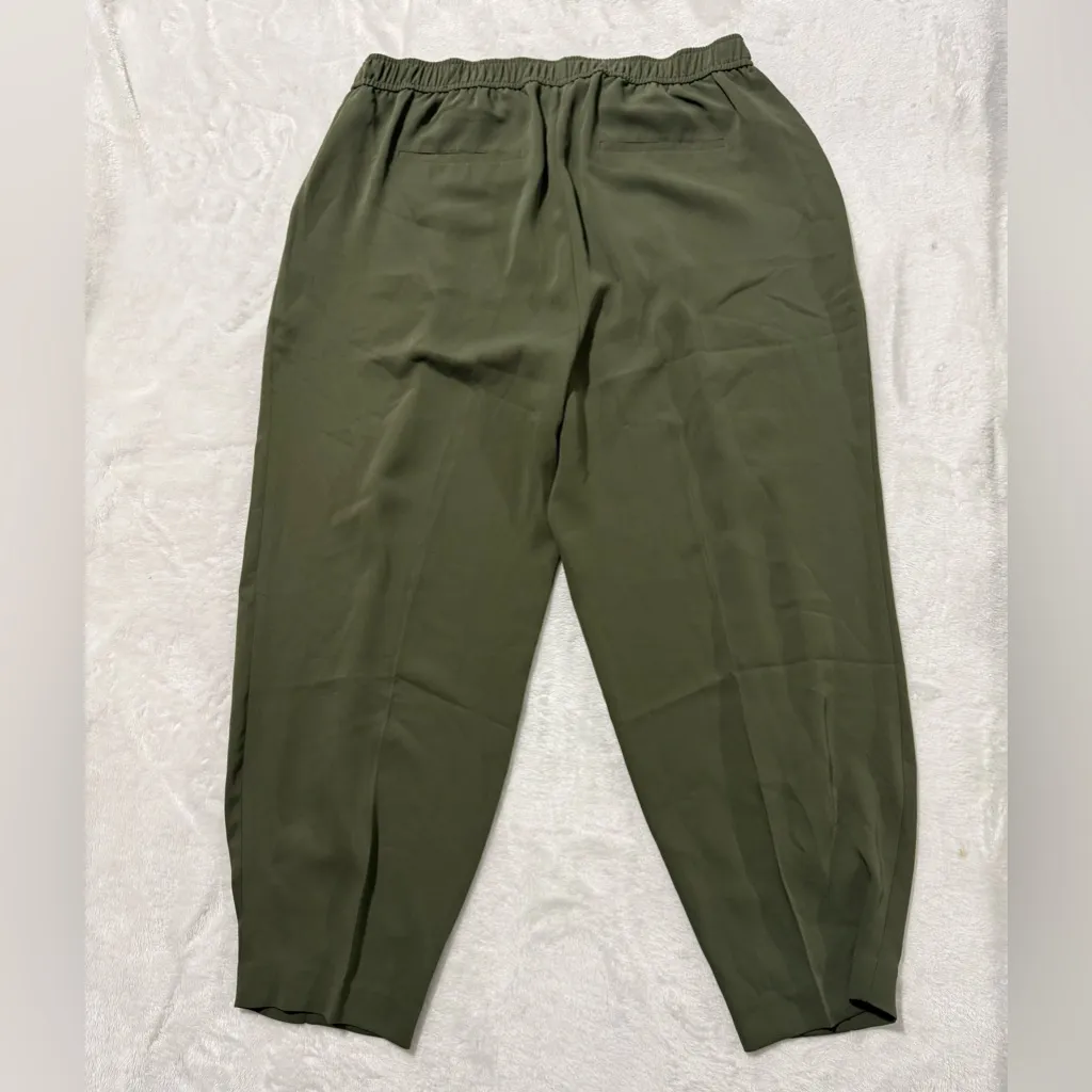 Express Olive Green Drawstring Pull On Pants Large - Image 4