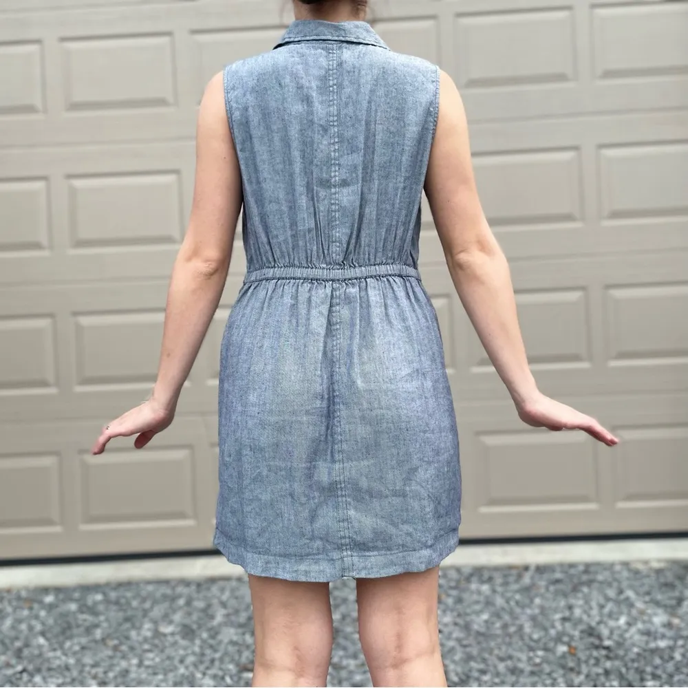 Nicole Miller Simple Chic Linen Tank Shirt Dress Size 10 - Image 2