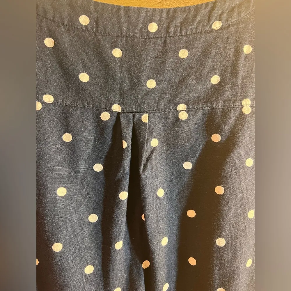 Joules Navy and White Polka Dot dress w pockets Cotton summer beach casual Blue Size 10 - Image 8