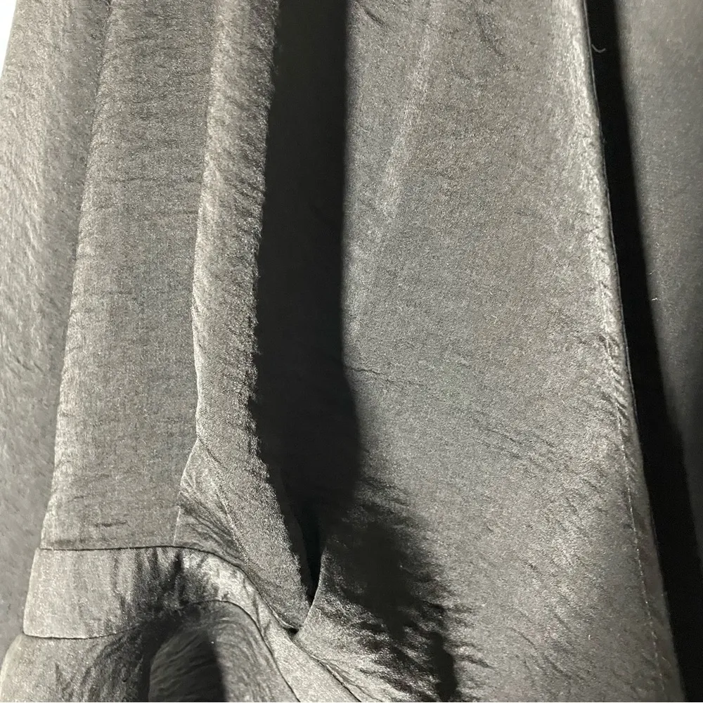 TopShop Black satin Wrap Style Blouse Size 6 - Image 4