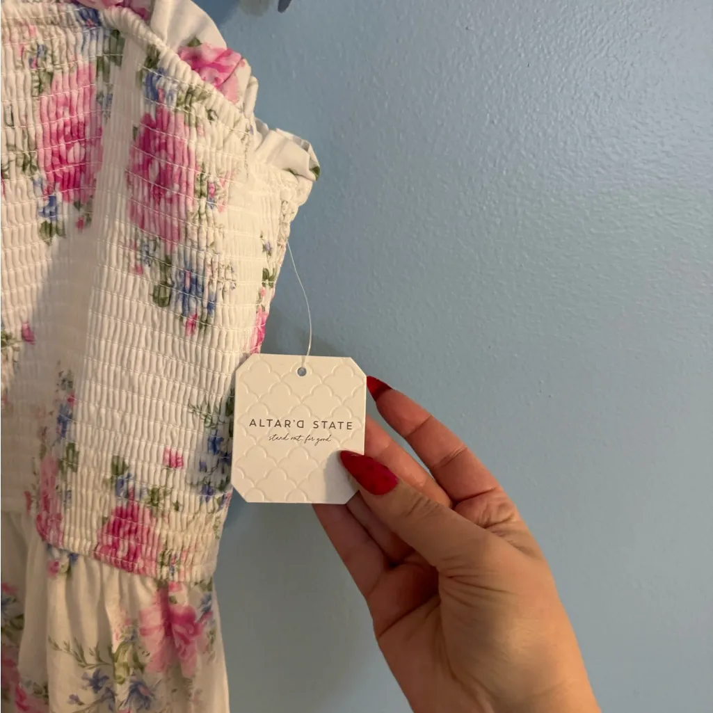 Altard State NWT floor length floral dress with tie straps size L Size L - Image 4