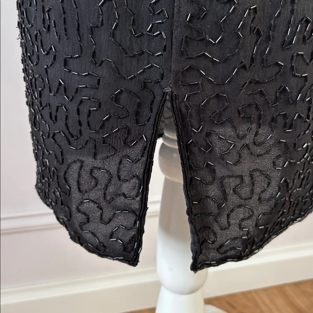 Ste'nay 1980s Black Silver Sequin Party Dress Black Tie Formal Sz 10 LBD Holiday - Image 10