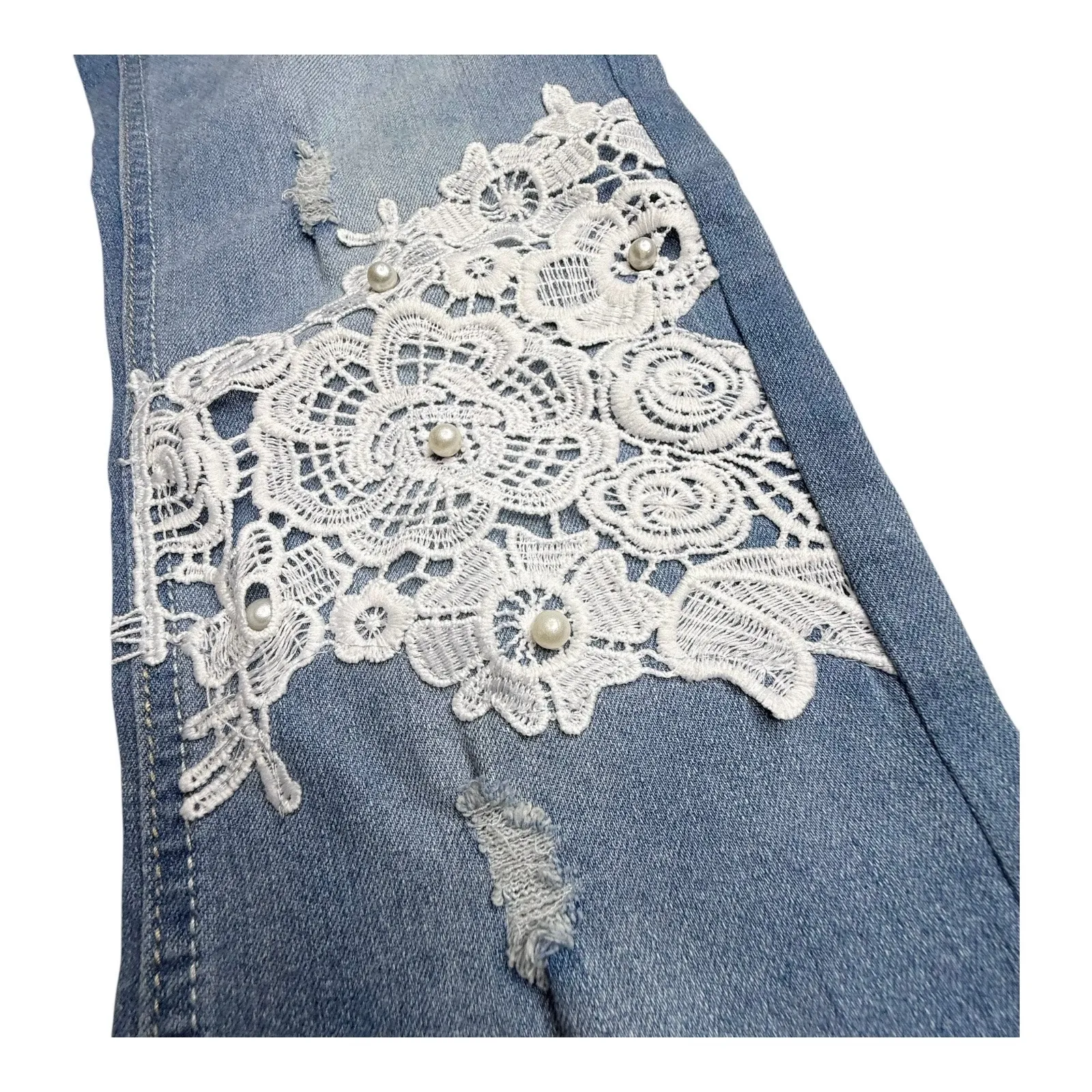 V GOLD Distressed JEANS Women's 16 - Image 5