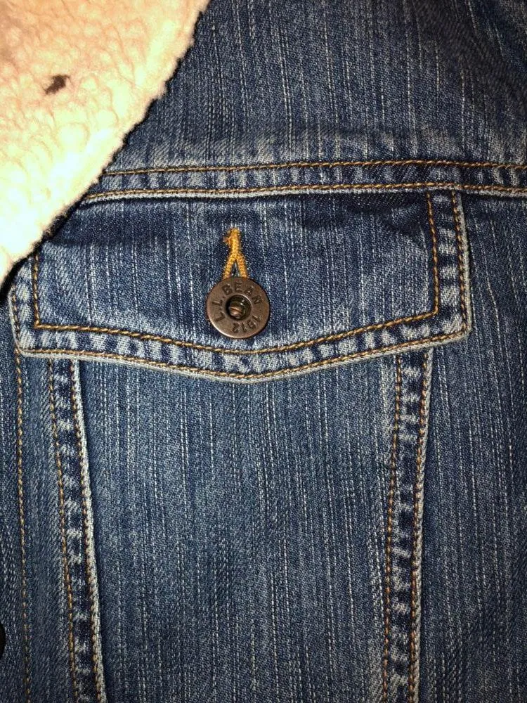 L.L.Bean Vintage Sherpa Lines Denim Jacket - Image 7