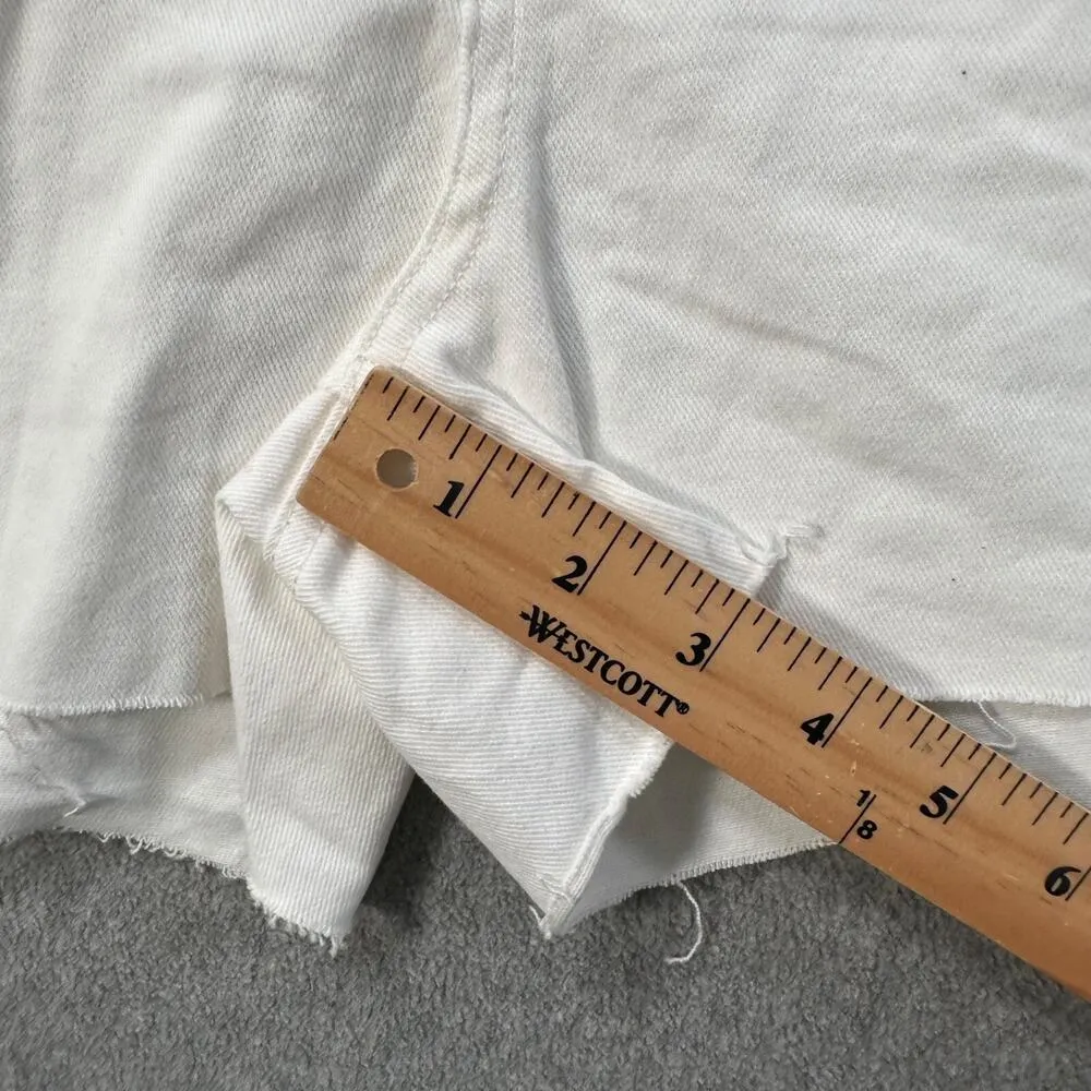 Mason & Belle White Denim Studded Shorts Women's 10/30 Cut Off 3"Inseam New - Image 3