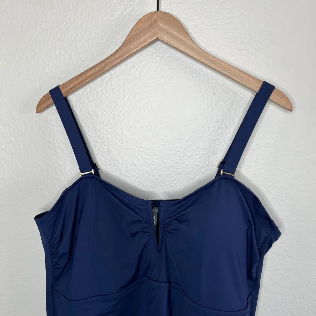 Lands End Womens Navy Blue Plus Size Tankini Swim Top 22W - Image 4