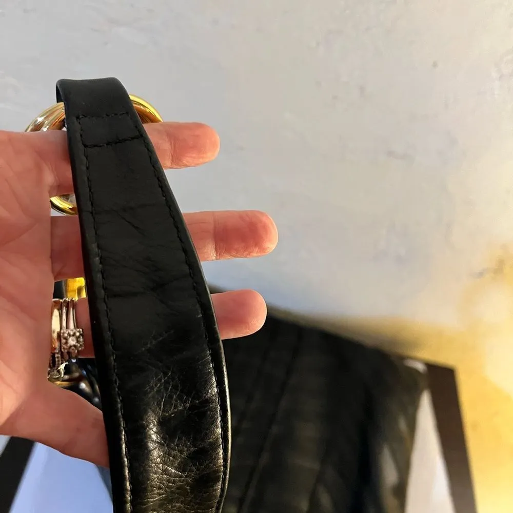 Andre Oliver designer shoulder bag with gorgeous gold chrome hardware Black - Image 10