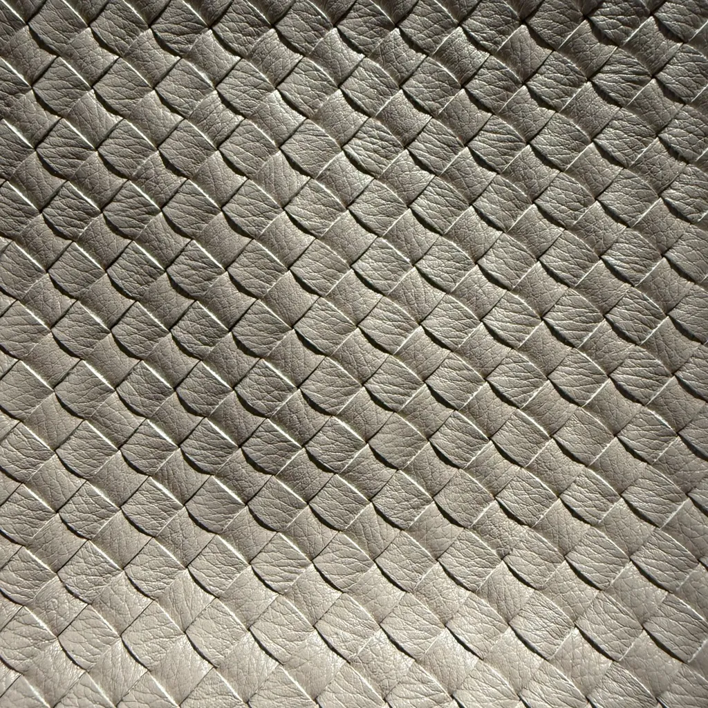 Gray Taupe Woven Vegan Leather Pouch Clutch Wristlet - Image 2