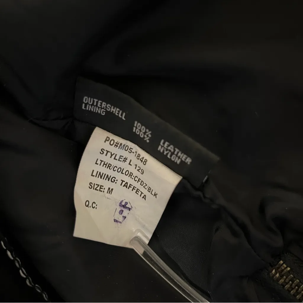 FIRST LEATHER APPAREL Black Leather Motorcycle Jacket Zip Liner Womens Medium - Image 12