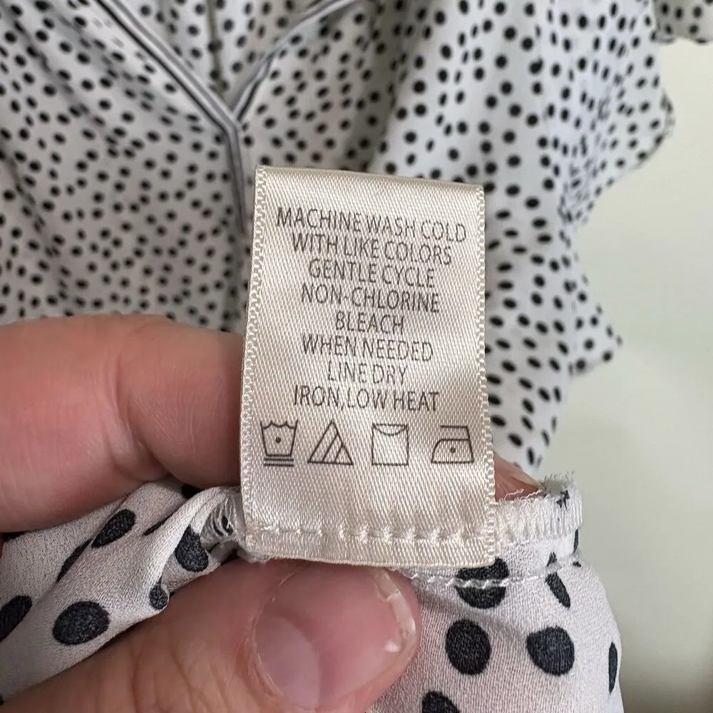 Max Studio Blouse Top Women’s 2X Plus Black & White Polka Dot Flutter Sleeve - Image 6