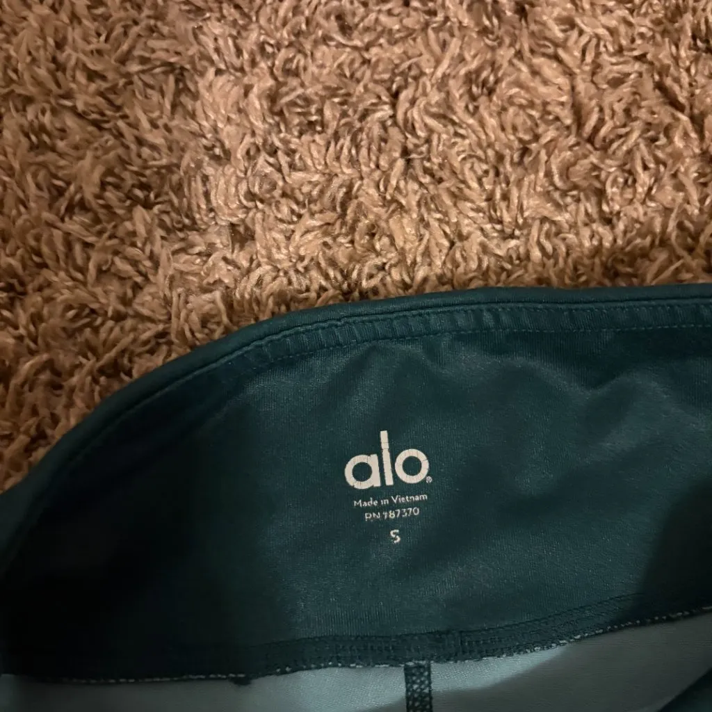 Alo Yoga Ombre Leggings Small Green Black Stripe Full Length Polyester Blend - Image 2