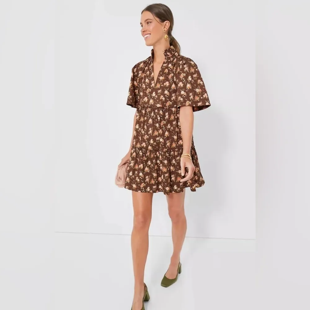 Tuckernuck Crawford Dress L NWT Rosewood Chintz Floral Tiered Mini Ruffle - Image 2