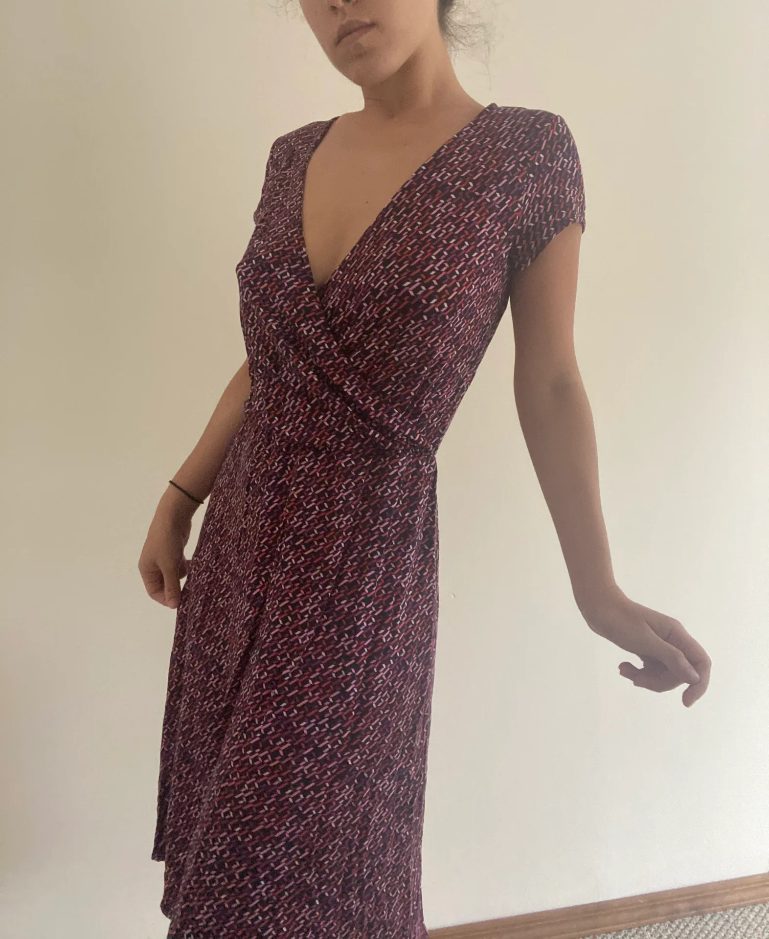 New York & Co. Pink And Black Chain Print Dress  - Image 6