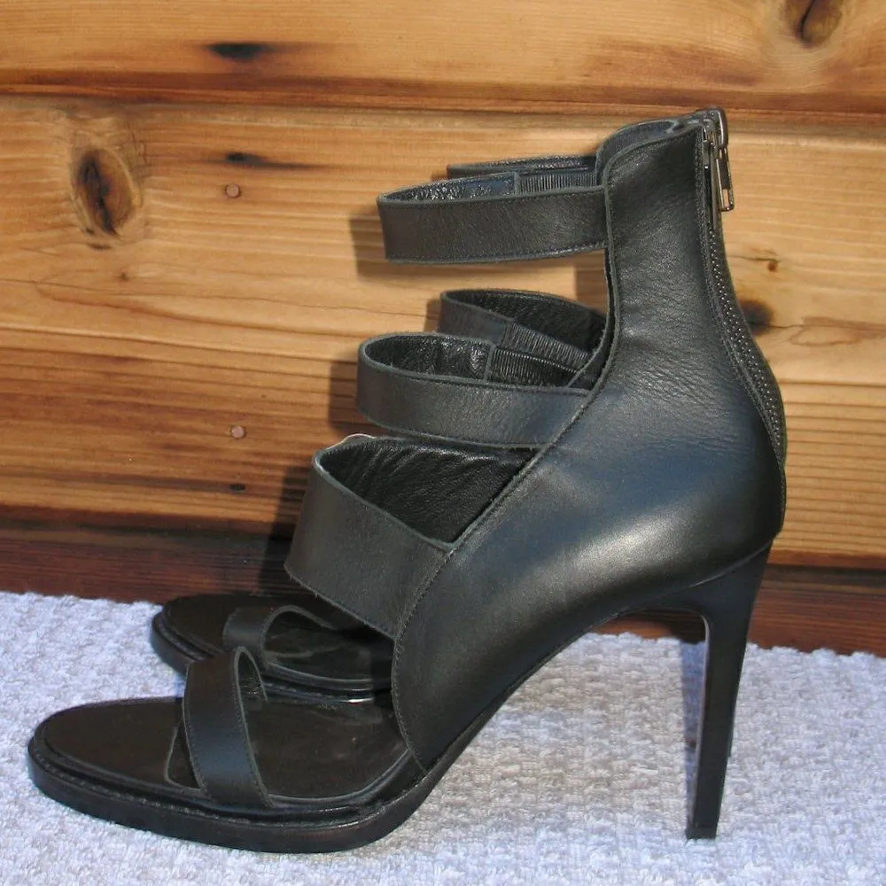 Helmut Lang Black Leather Heels - Image 5