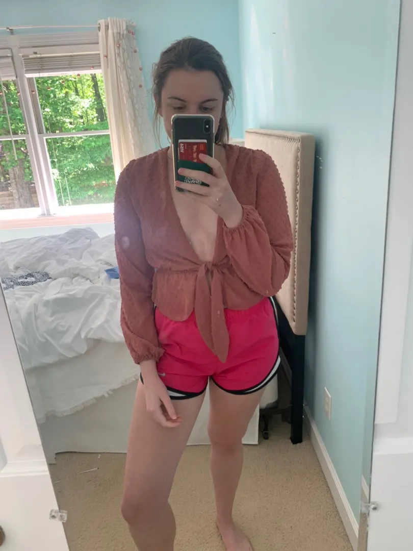 American Threads Tie Front Crop Top - Image 3