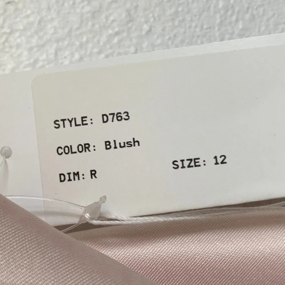 NWT Alfred Sung Lace-Up Back Satin Bridesmaid Gown in Blush Pink D763 - Image 8