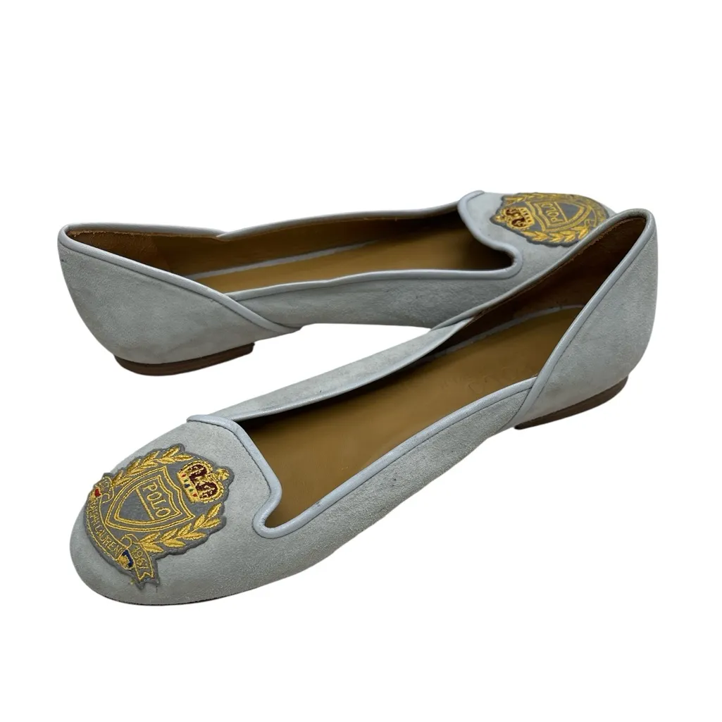 Polo Ralph Lauren Vintage Gray Embroidered Logo Flats - Image 5